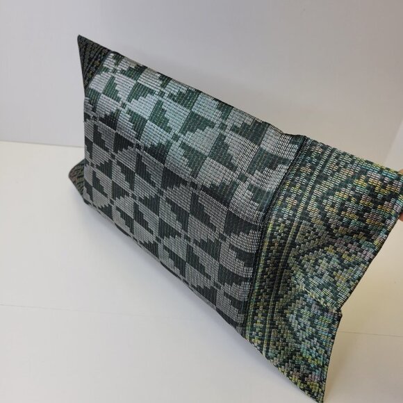 Handwoven Gold Threaded Dark Green Songket Tissue Box Cover - Picture 6 of 11
